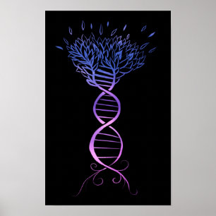 Baum des DNA-Strangs Genealogie Poster
