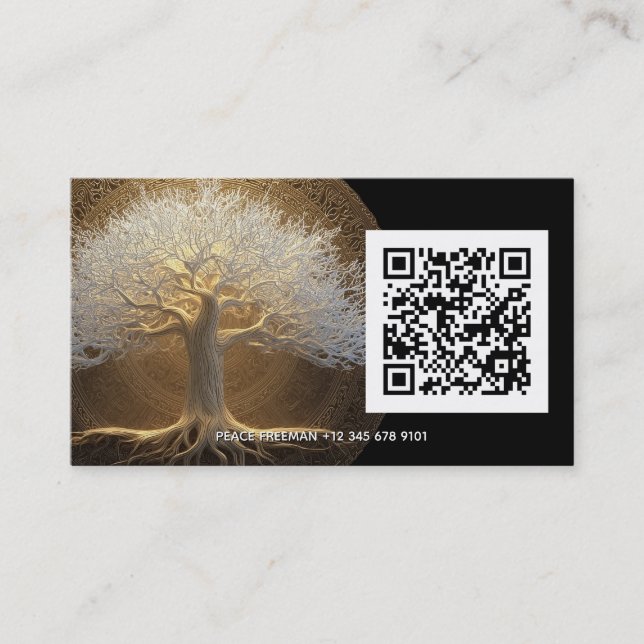 Baum des ewigen Lichts | Design Baum des Lebens Visitenkarte (Vorderseite)
