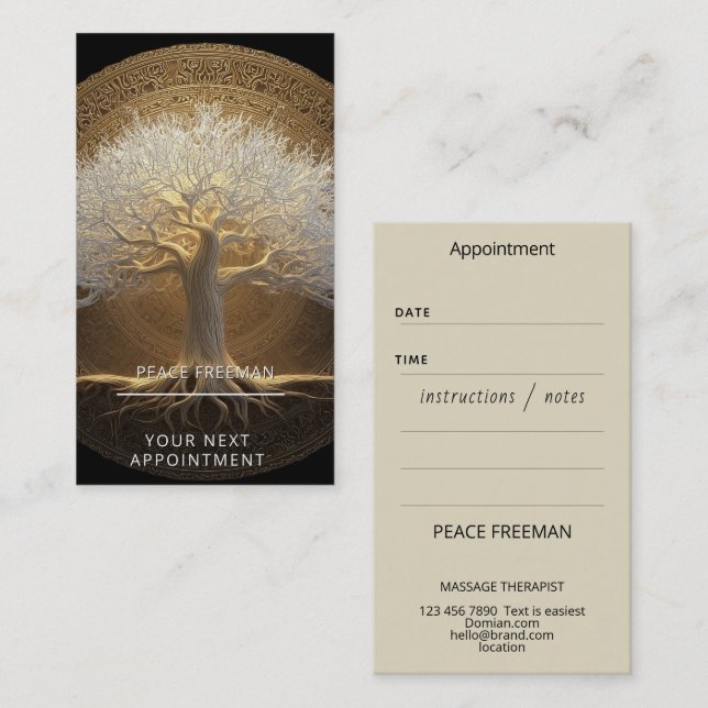 Baum des ewigen Lichts | Tree of Life Design Visitenkarte (Vorne/Hinten)