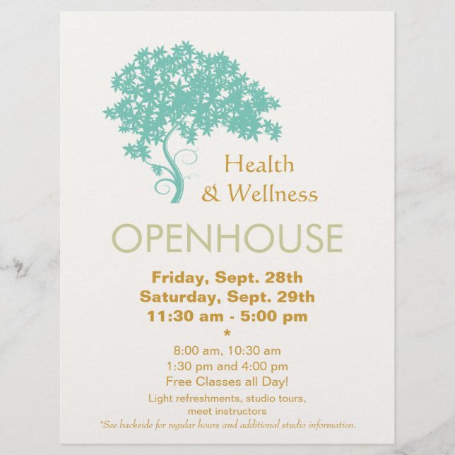 Baum des Flyers für ganzheitliche Gesundheit und W Flyer (Vorne)