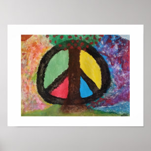 Baum des Friedens abstraktes Malerei-Druck Poster