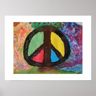 Baum des Friedens abstraktes Malerei-Druck Poster