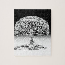 Baum des Korallenriffs Schwarz-Weiß Puzzle