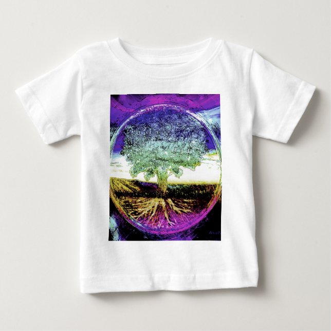 Baum des Leben-friedlichen Lebens Baby T-shirt (Vorderseite)