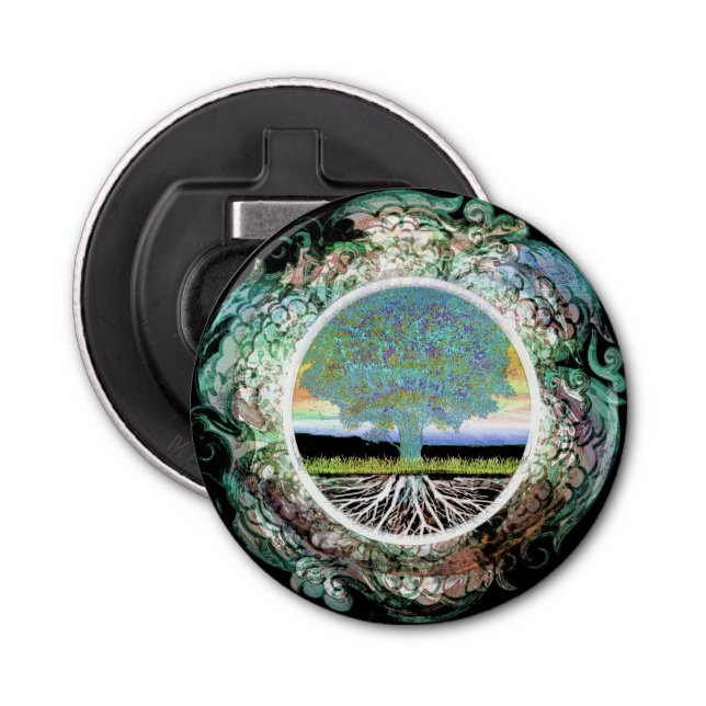 Baum des Leben-Glückes Flaschenöffner (Vorderseite)