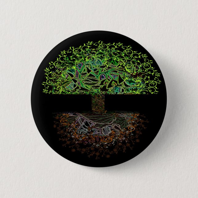 Baum des Leben-Glühens Button (Vorderseite)