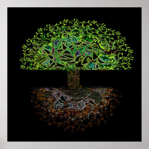 Baum des Leben-Glühens Poster