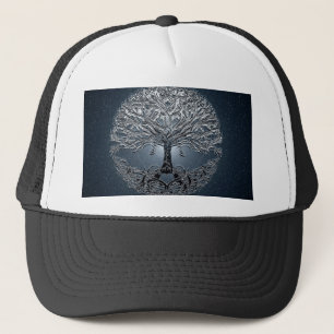 Baum des Leben-Nova-Blaus Truckerkappe