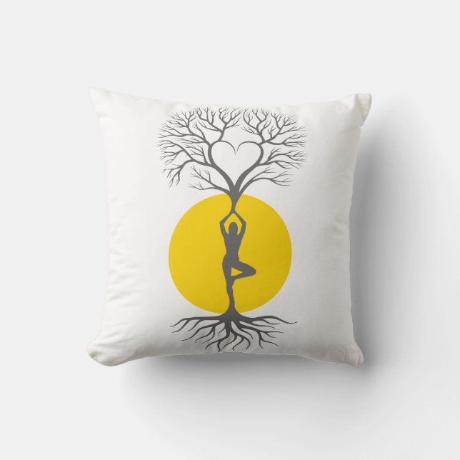 Baum des Leben-Yogakissens Kissen (Vorderseite)