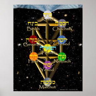 Baum des Lebendiagramms mit hebräischem und Poster