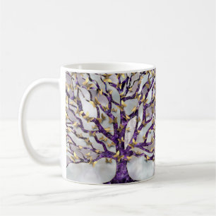 Baum des Lebens - Amethyst und Schmetterlinge Kaffeetasse