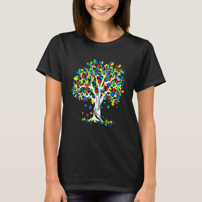 Baum des Lebens Autismus-Bewusstseinsmonat Tee Lus (Vorderseite)