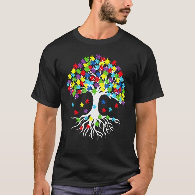 Baum des Lebens Autismus-Bewusstseinsmonat Tee Lus (Vorderseite)