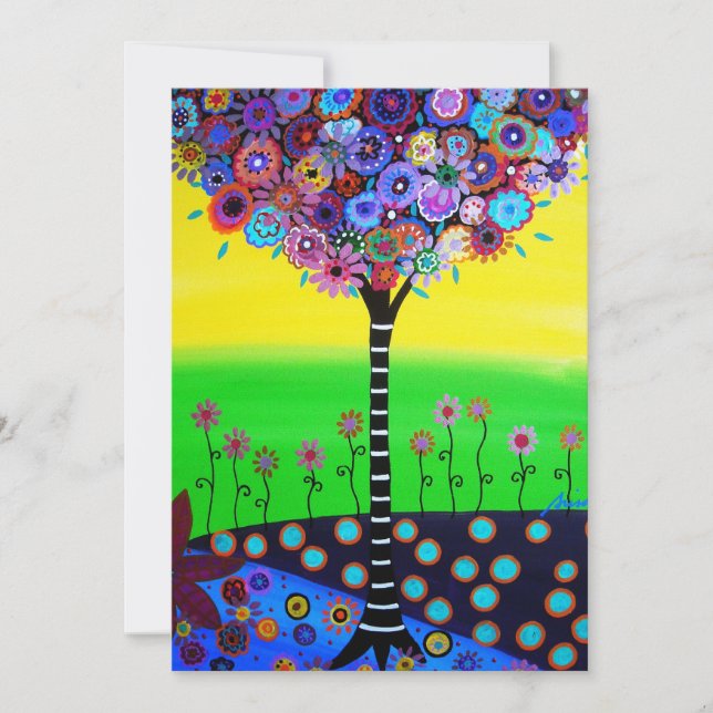 BAUM DES LEBENS BAR MITZVAH INVITATION EINLADUNG (Vorderseite)