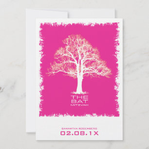 Baum des Lebens Bat Mitzvah Einladung in Rosa