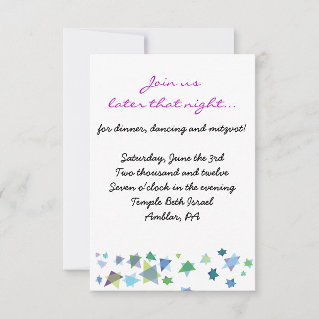 Baum des Lebens Bat Mitzvah Einladung Party Karte (Vorderseite)