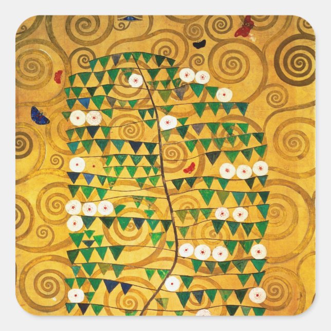 Baum des Lebens c.1905-09 Quadratischer Aufkleber (Vorderseite)