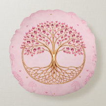 Baum-des-Lebens-Design-Wurfkissen Soft Pink