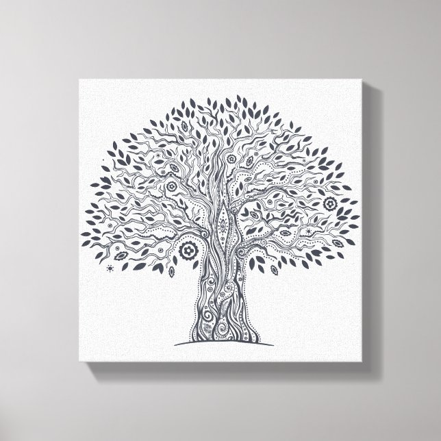 Baum des Lebens Doodle 6 Leinwanddruck (Vorderseite)