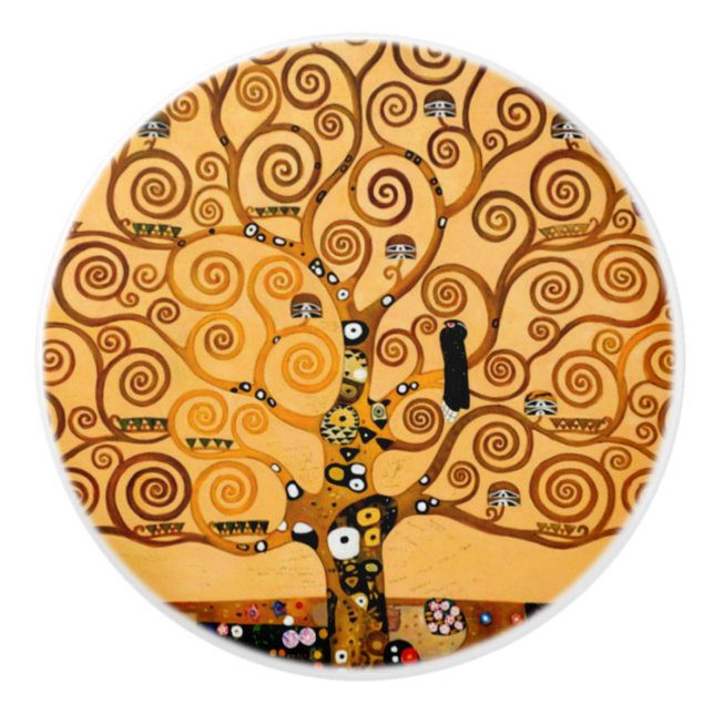 Baum des Lebens durch schöne Kunst Gustav Klimt Keramikknauf (Vorderseite)