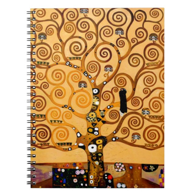 Baum des Lebens durch schöne Kunst Gustav Klimt Notizblock (Vorderseite)