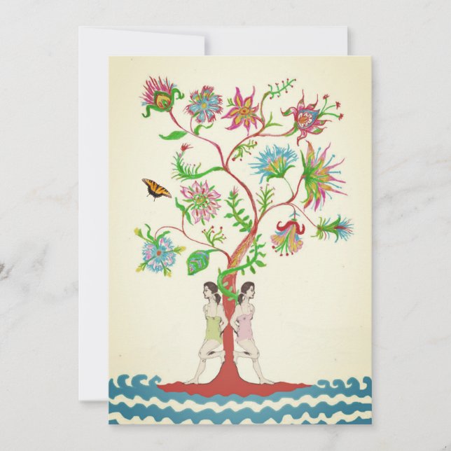 Baum des Lebens. Flora und Fauna Einladung (Vorderseite)