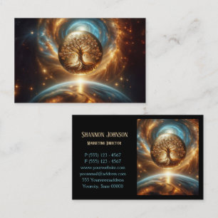 Baum des Lebens Galaxy Golden Visitenkarte