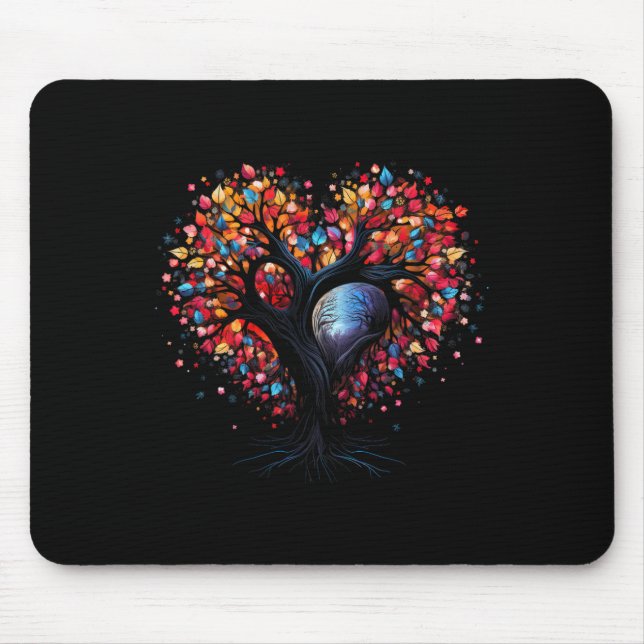 Baum des Lebens Herz Buddhismus Yoga Meditation  Mousepad (Vorne)
