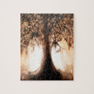 Baum des Lebens im Sonnenaufgang Puzzle