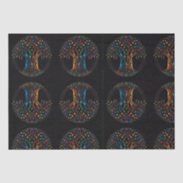 Baum des Lebens in voller gläserner Mosaikfarbe Seidenpapier