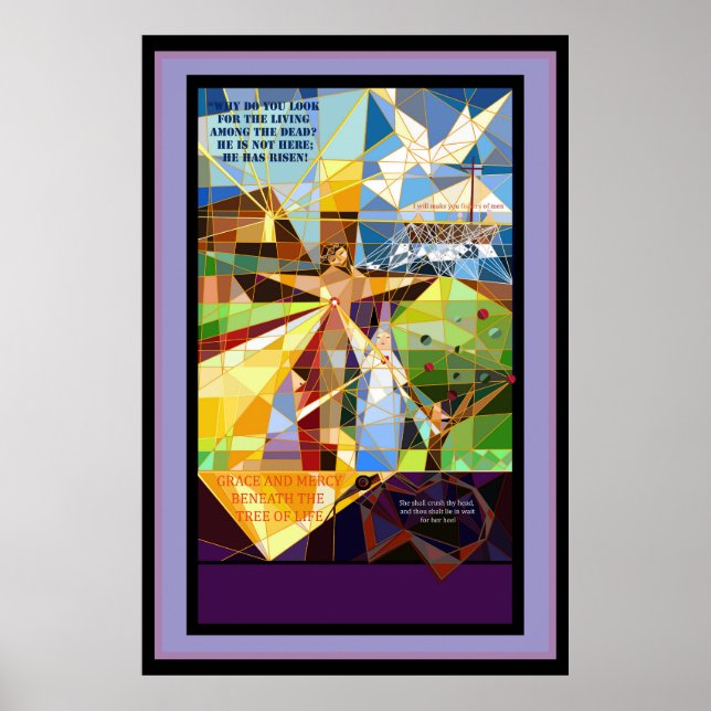 Baum des Lebens Jesus Banner Poster (Vorne)