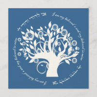 Baum des Lebens Jüdische Hebräische Hochzeit Blau