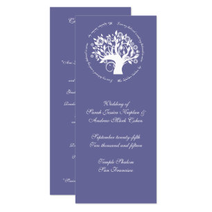 Baum des Lebens Jüdische Hochzeitskarte Lila Programm