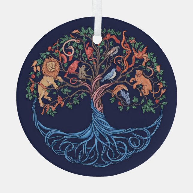 Baum des Lebens Kunst, Baum des Lebens Ornament Aus Glas (Rückseite)
