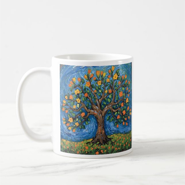 Baum des Lebens Kunstwerk, keltisch Kaffeetasse (Links)