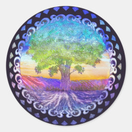 Baum des Lebens Liebe, Frieden, Gleichgewicht Runder Aufkleber