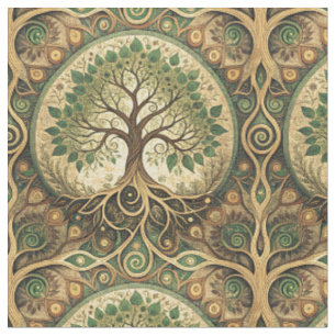 Baum des Lebens Mandala Spirituelles Designmuster Stoff