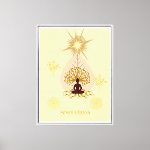 Baum des Lebens Meditationskunst Goldene spiritu Leinwanddruck