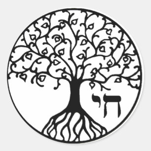 Baum des Lebens mit CHAI Runder Aufkleber