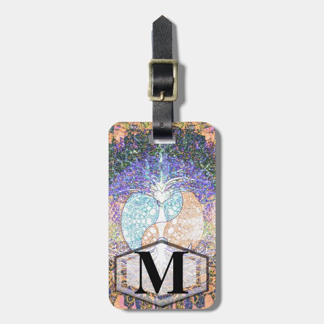 Baum des Lebens mit dem Ying Yang- und Herzsymbol Gepäckanhänger (Vorderseite vertikal)