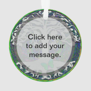 Baum des Lebens mit den weißen und grünen Farben Ornament