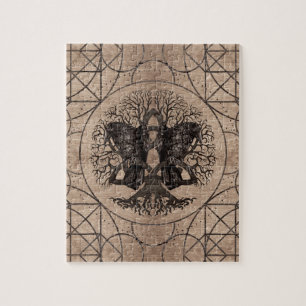 Baum des Lebens - mit hölzerner Beschaffenheit de Puzzle