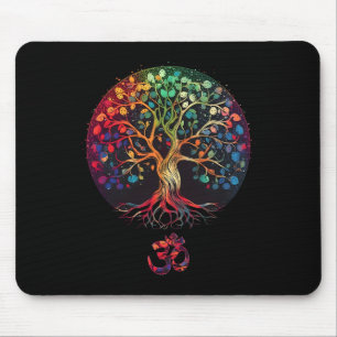 Baum des Lebens mit Om-Symbol Yoga  Mousepad