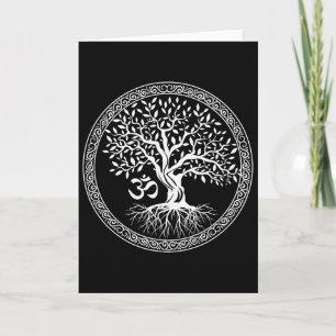 Baum des Lebens mit Om-Symbol Yoga Zen Meditation  Karte