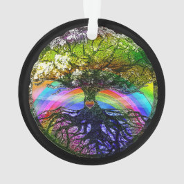 Baum des Lebens mit Regenbogen-Herzen Ornament