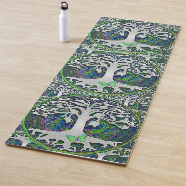 Baum des Lebens mit Schmetterling Yogamatte (Beispiel)