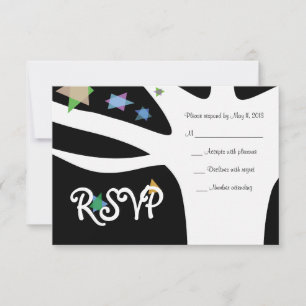 BAUM DES LEBENS mit STERNE Schläger Mitzvah RSVP Karte