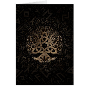 Baum des Lebens mit Triquetra auf Futhark Muster