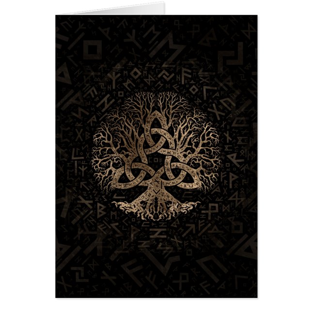 Baum des Lebens mit Triquetra auf Futhark Muster (Vorne)