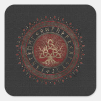Baum des Lebens mit Triquetra Schwarzes Leder